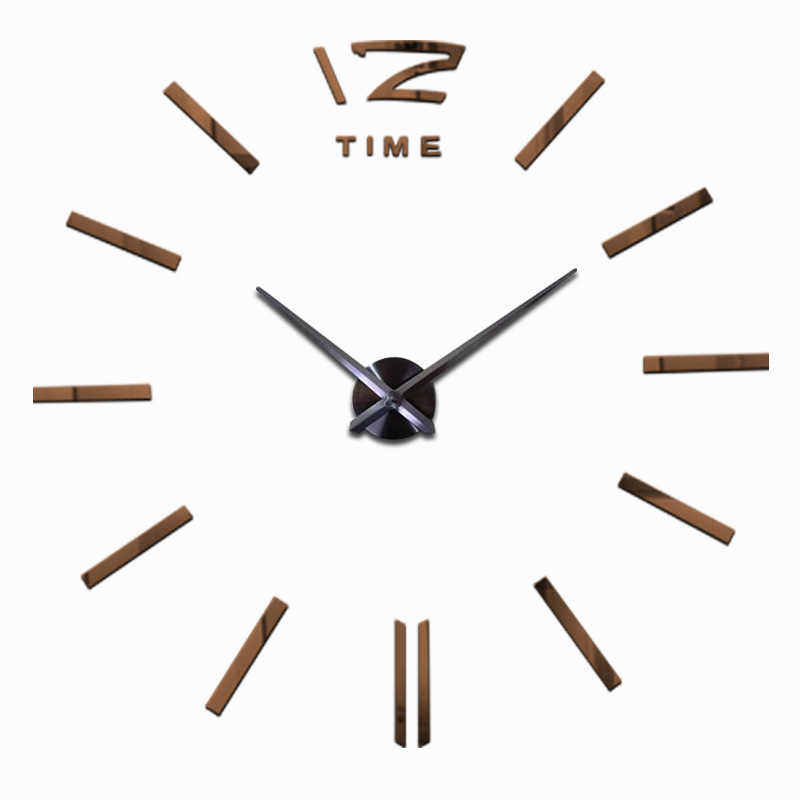 Reloj de pared 3D de gran tamaño DIY, espejo/etiqueta de pared creativa, reloj de pared minimalista moderno