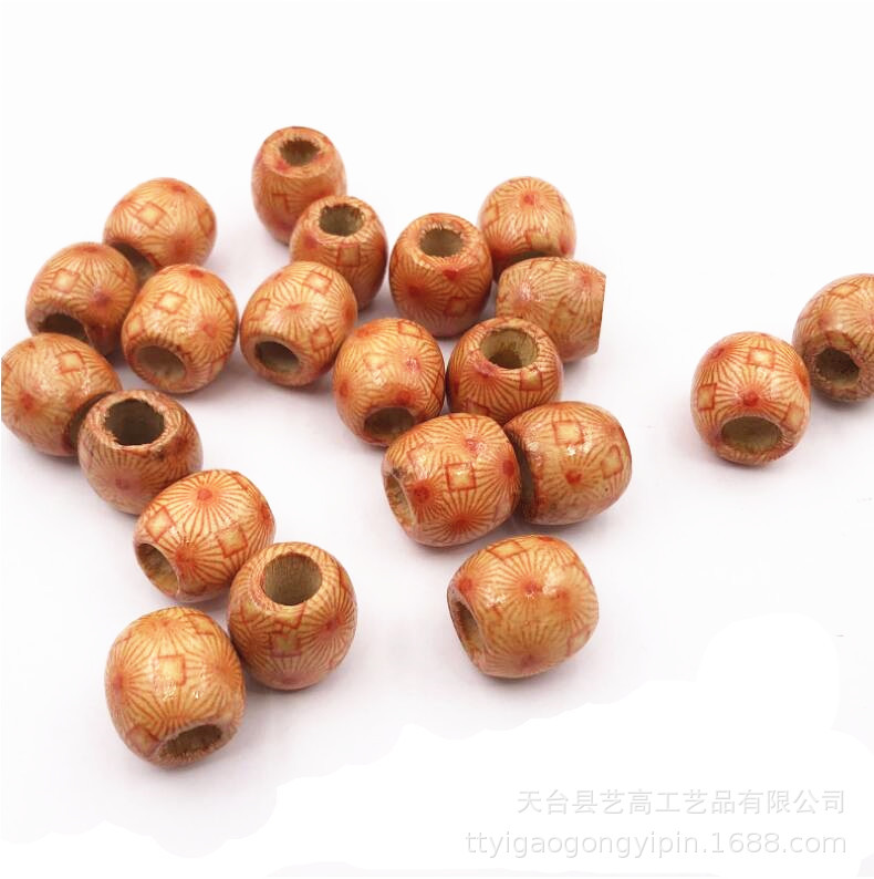 批发 印花包花木珠太阳花 红凤凰 木珠 服装雪地靴辅料木珠装饰品