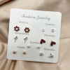 Earrings, set from pearl, small accessory, simple and elegant design