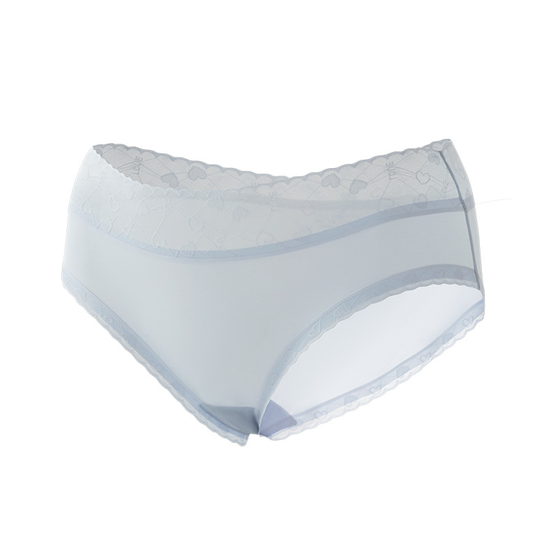Nueva ropa interior sin costuras de seda de hielo para mujer con borde sexy de cintura media para mujer calzoncillos ultrafinos transpirables más tamaño