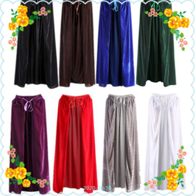 二次元天鹅绒舞台装带帽子薄款短款万圣节披风连帽斗篷披肩演出服