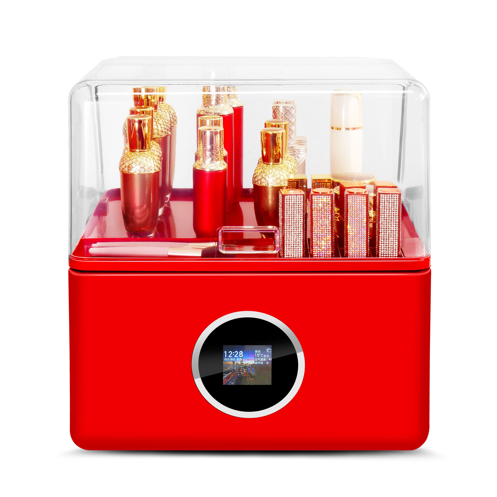 Pequeña caja de cosméticos para el hogar inteligente AI vida asistente altavoz belleza temperatura constante gabinete de almacenamiento refrigerado