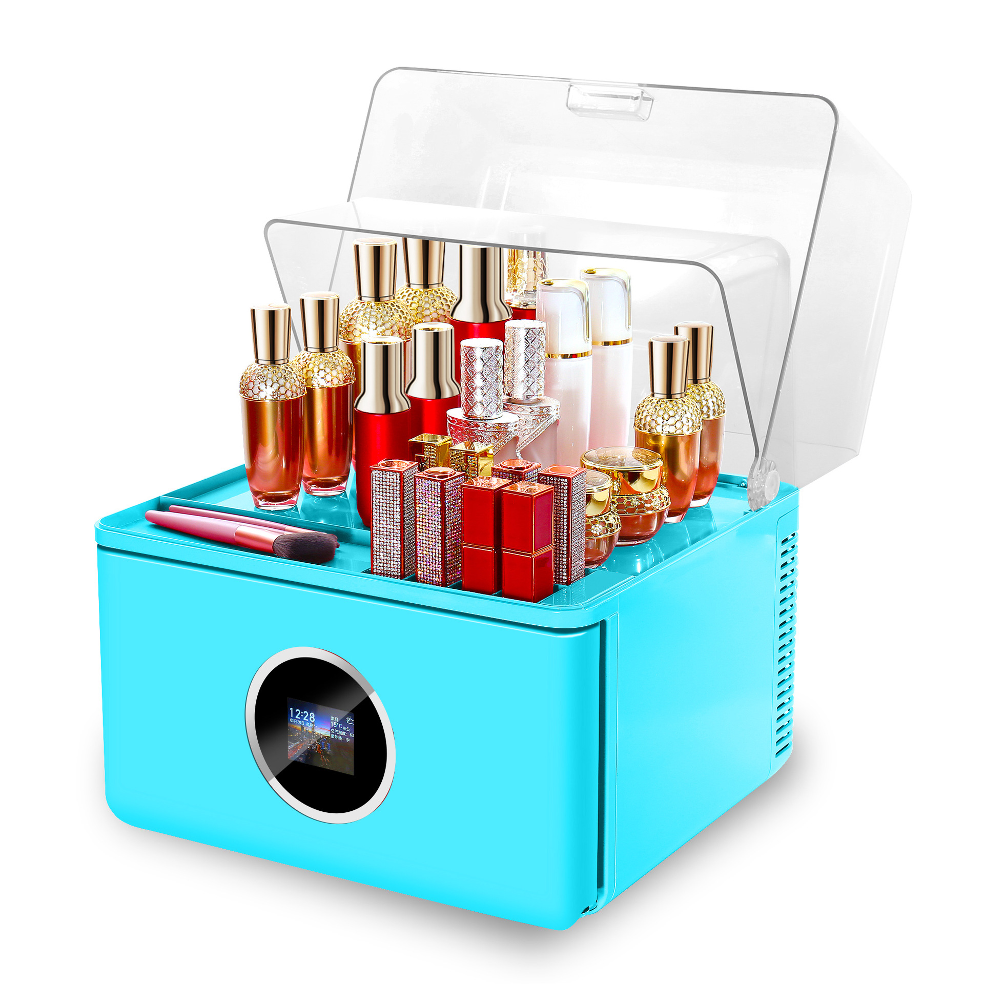 Pequeña caja de cosméticos para el hogar inteligente AI vida asistente altavoz belleza temperatura constante gabinete de almacenamiento refrigerado