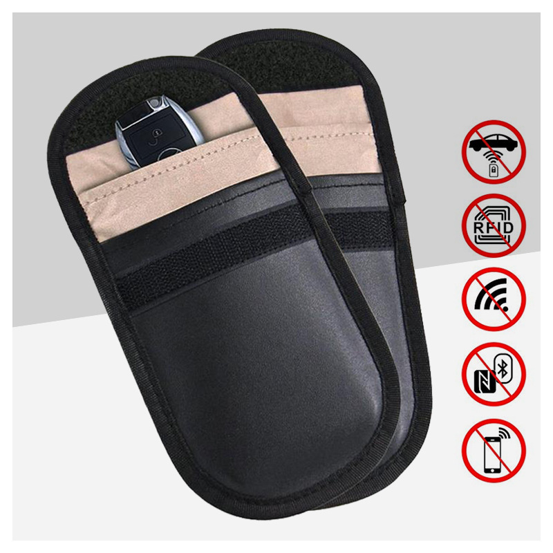 Nuevo Comercio exterior caliente de doble capa ronda coche clave blindaje clave caso a prueba de radiación teléfono móvil bolsa de señal bolsa de protección