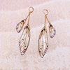 Long crystal earings, fresh earrings, gradient