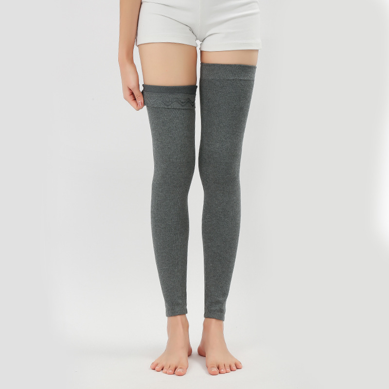 Cross-Border Four-Season Non-Slip Cotton Leg Warmers, New Extended Version Sports Knee Pads, Warm Elastic Knitted Leg Sleeves, Base Layer