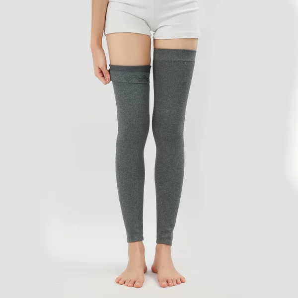 Cross-Border Four-Season Non-Slip Cotton Leg Warmers, New Extended Version Sports Knee Pads, Warm Elastic Knitted Leg Sleeves, Base Layer