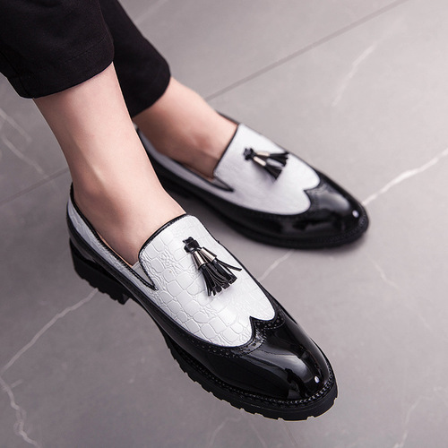 Men's Block Oxford Polka Dot Shoes Large Size Trendy Shoes Seasonal Fashion Retro British Style Casual Leather Shoes