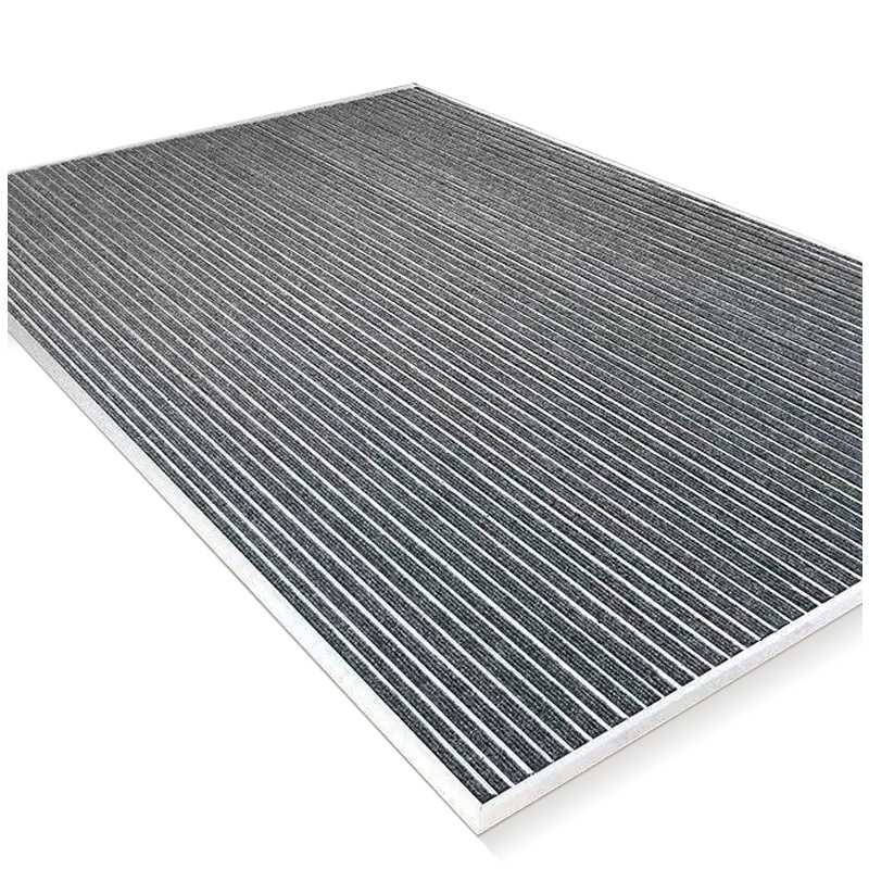 Comercial incrustado a prueba de polvo alfombra centro comercial alfombra de la puerta eliminación de polvo barro raspado alfombra de piso de aleación de aluminio