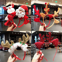 クリスマスのカチューシャは大人の子供の祝日に鹿の角の頭飾りを飾っています。