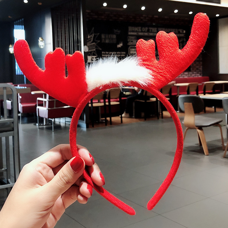 クリスマスの赤いスパンコール鹿の角のカチューシャ|undefined