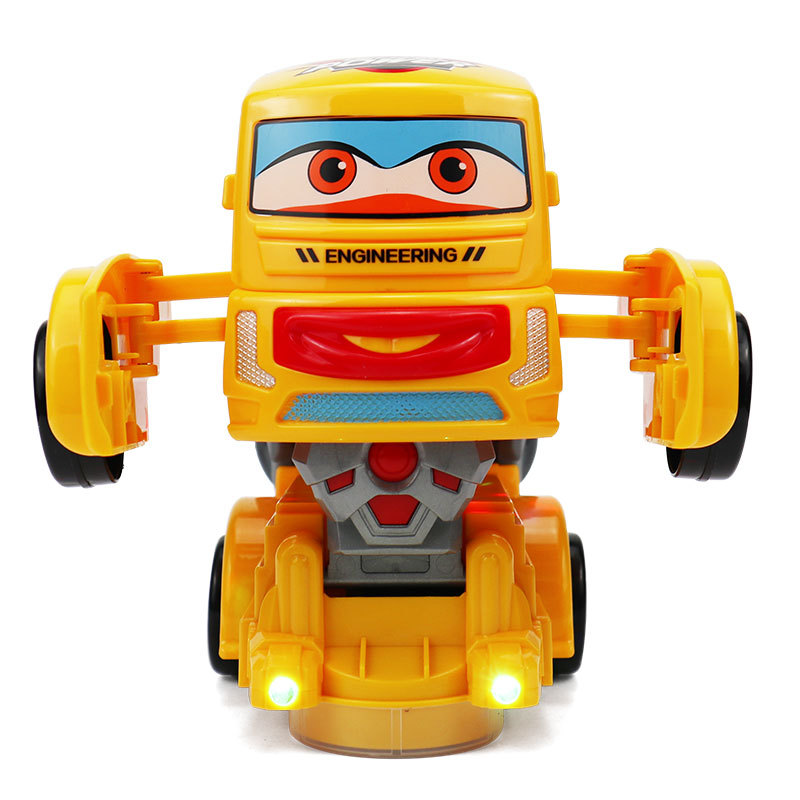 La misma transformación automática de Tiktok apaga la luz de la música giratoria universal eléctrico pequeño puesto DE VEHÍCULOS DE INGENIERÍA juguetes populares para hombres y mujeres