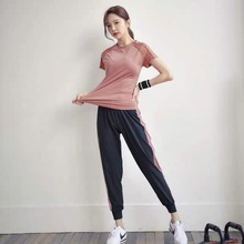 韩版运动套装女网红瑜伽服长裤健身房跑步透气宽松速干上衣健身服