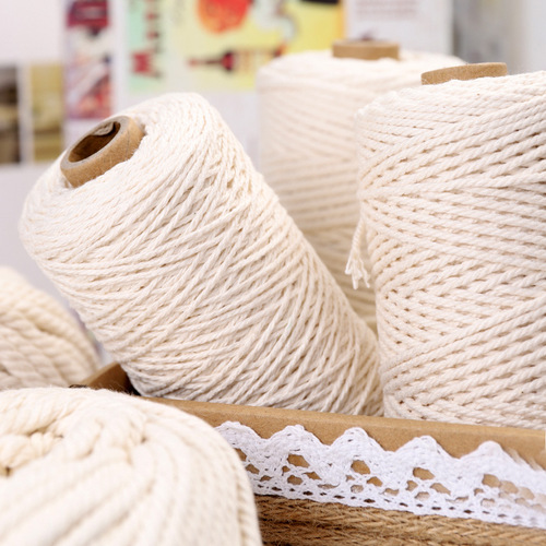 Bohemian 1-6mm milky white cotton rope diy handmade tapestry rope bag rice dumpling thread tag rope cotton thread Xinjiang cotton