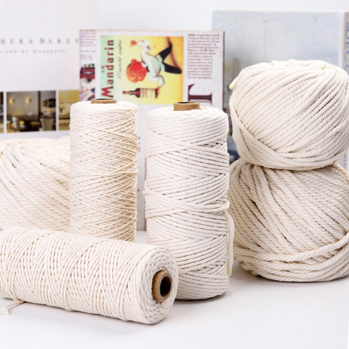 Bohemian 1-6mm milky white cotton rope diy handmade tapestry rope bag rice dumpling thread tag rope cotton thread Xinjiang cotton