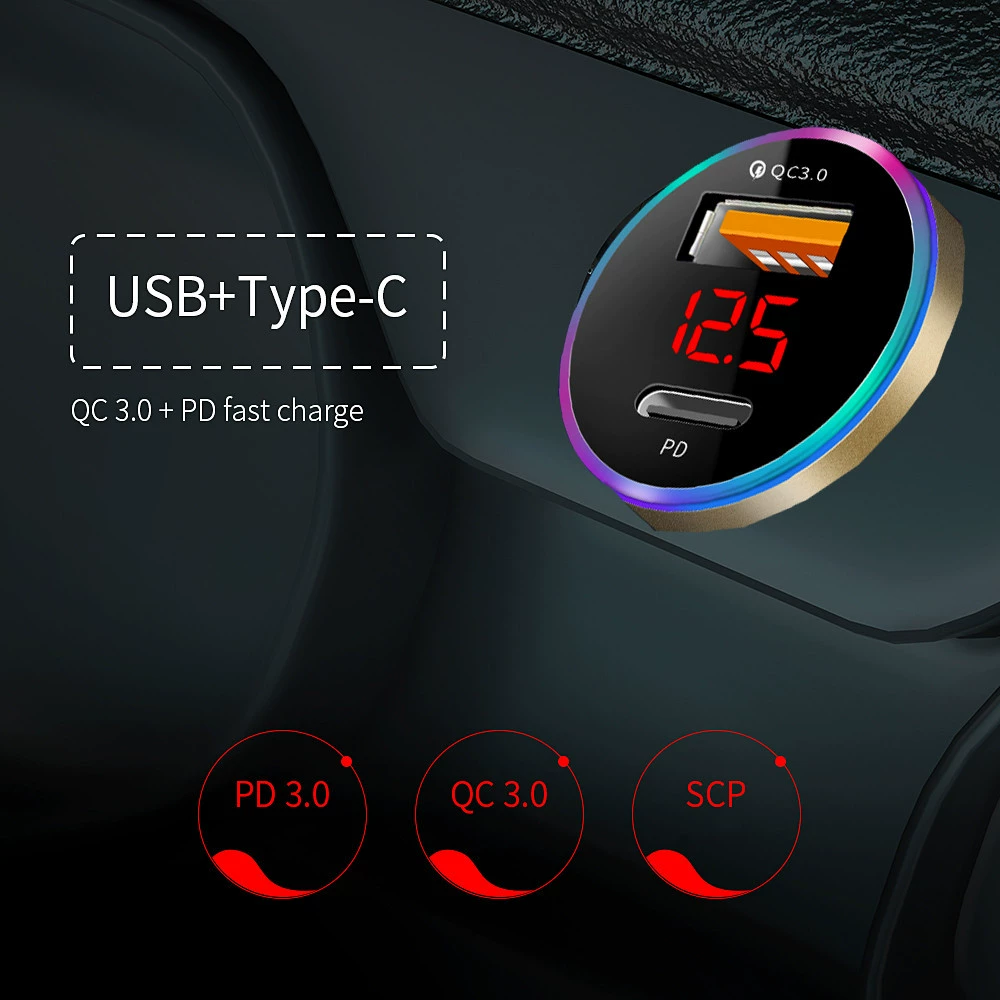 PD автомобильная зарядка одна зажигание, две цифры QC3.0 одиночный USB быстрая зарядка двойная быстрая зарядка автомобильная зарядка