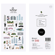 跨境韓國suatelier城市1105建築旅行運動上班族裝飾貼畫手賬貼紙