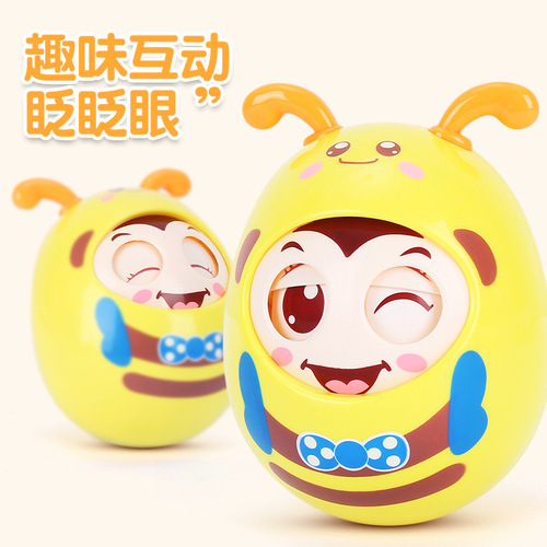 Tumbler toy baby 6-month-old baby educational early education child 0-1 eye nod to appease children rattle doll