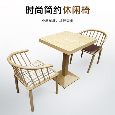 簡易休閑小吃店快餐桌椅雙人咖啡桌板式正方形餐桌奶茶店桌椅