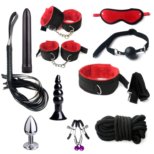 Source manufacturer of sex toys, 11-piece anal plug set, adult products, bullet-head plush webbing for women