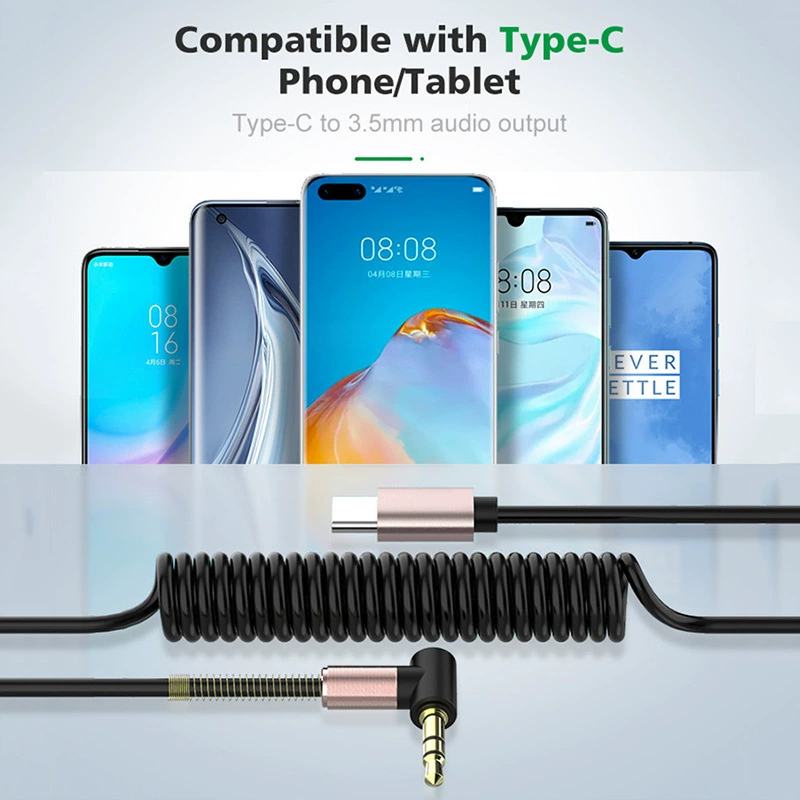 Телескопический удлинитель локоть Type-C цифровой аудиокабель Type-C на 3,5 мм мужская головка AUX кабель автомобильный держатель