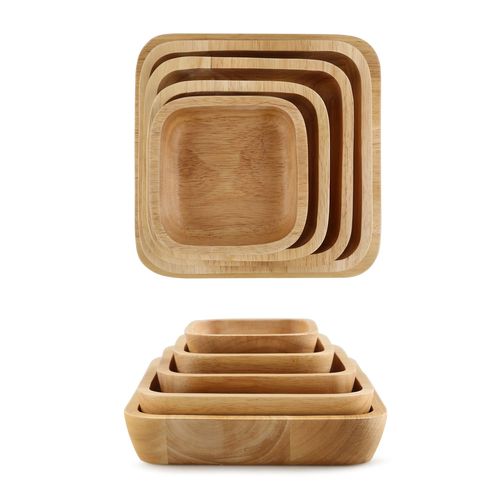 yfjy Rubber Bowl Plate Set Ins Dinner Plate Wood Fruit Plate Mug Wood Bowl Home Kitchen Supplies Wholesale