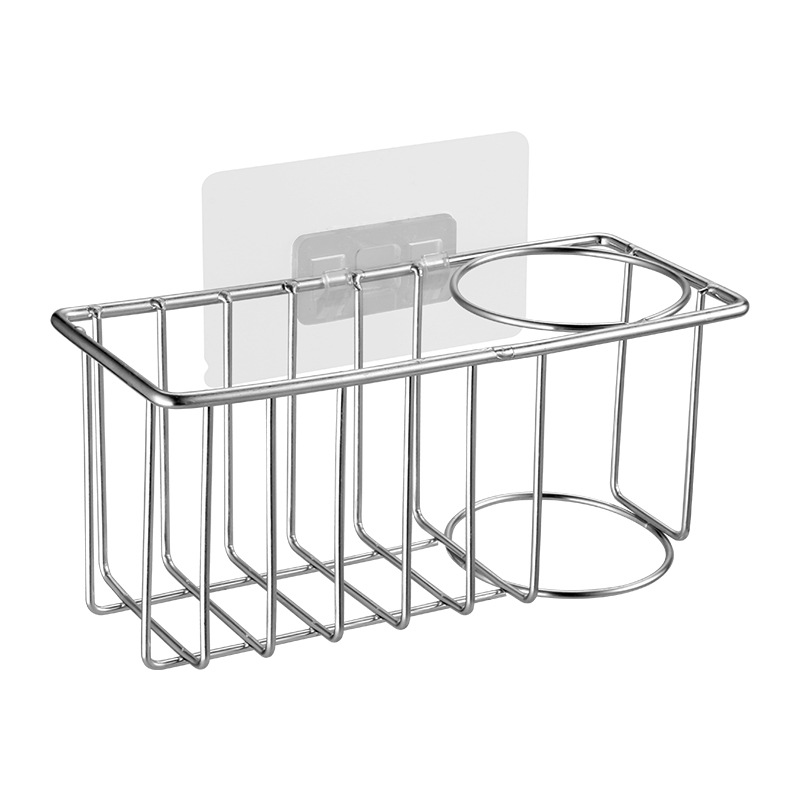 Fregadero de acero inoxidable rack drenaje cesta de la cocina cesta de almacenamiento fregadero de almacenamiento rack trapo esponja rack de almacenamiento