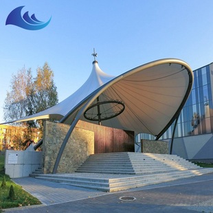 Outdoor Sunshade and Rain Shelter, Community Garden Landscape Shed, Service Area Awning, Tensile Membrane Structure Manufacturer