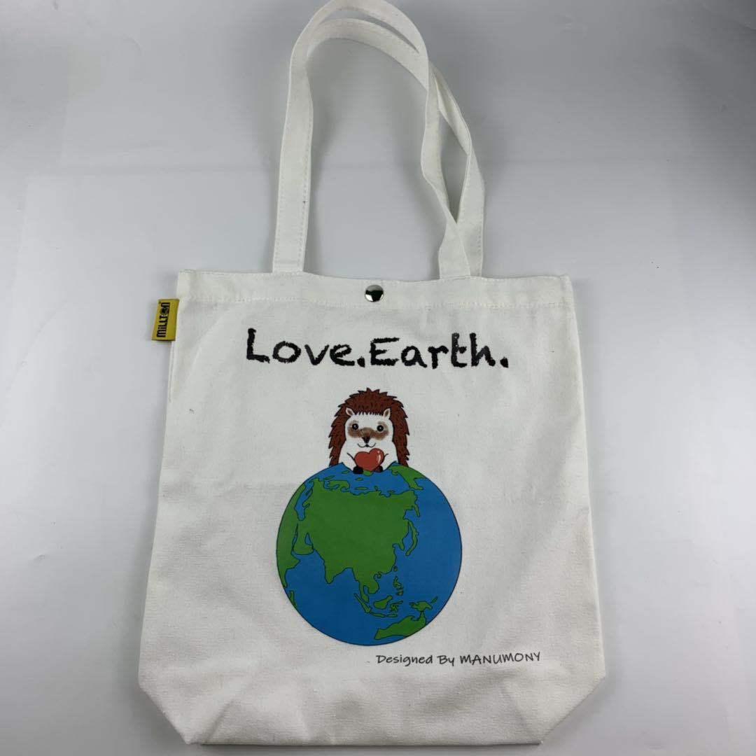 涤棉帆布袋印刷logo烫画手提帆布袋制作彩印环 保礼品棉布袋制作