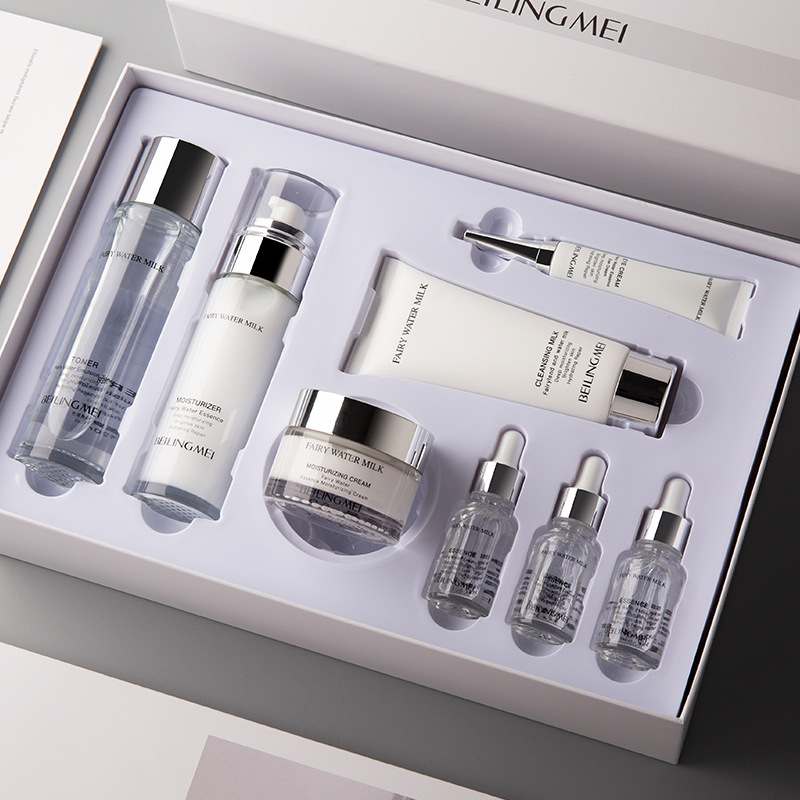 Bei Lingmei Time Water Lotion Juego para el cuidado de la piel rejuvenecedor Hidratante e hidratante Cuidado facial Juego de ocho piezas