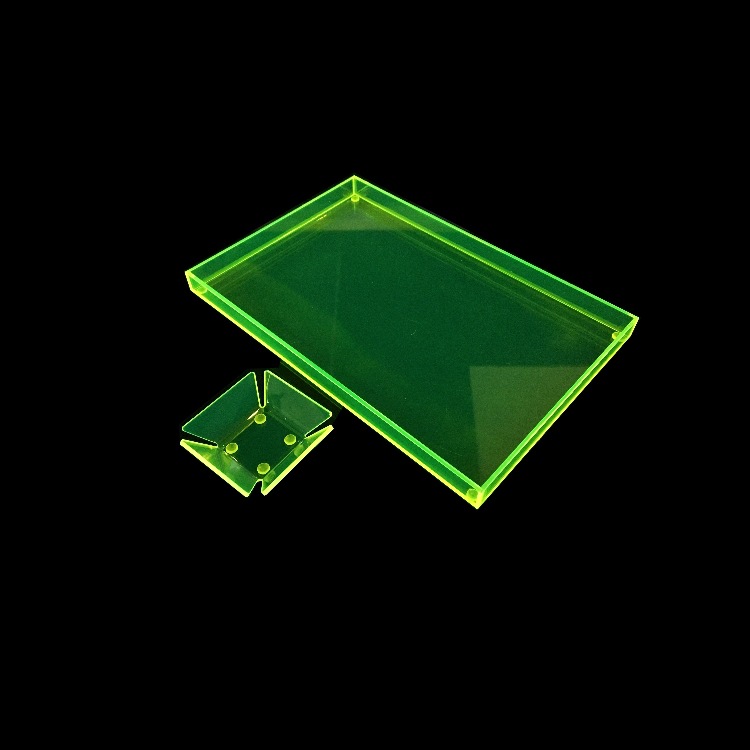 荧光色亚克力托盘展示架 专柜博眼球展示道具制做