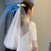 Summer hair accessory for bride with bow, veil, hairgrip, wholesale