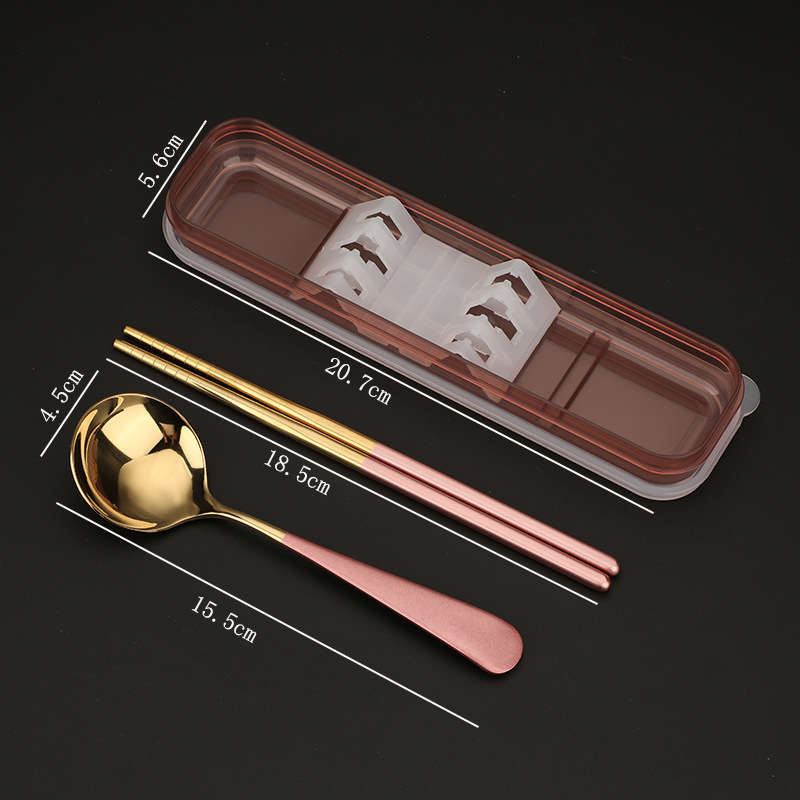 숟가락 젓가락 세트 (분말 금) 3.5mm 두께