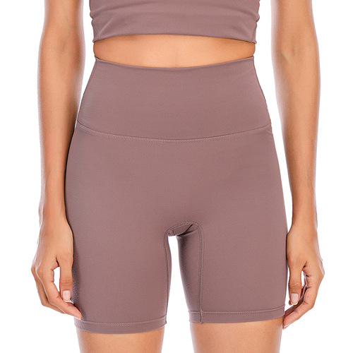 One-piece drop-shipping nude yoga pants. Women's high-waisted yoga pants without embarrassing lines. Sports and fitness shorts and mid-pants.