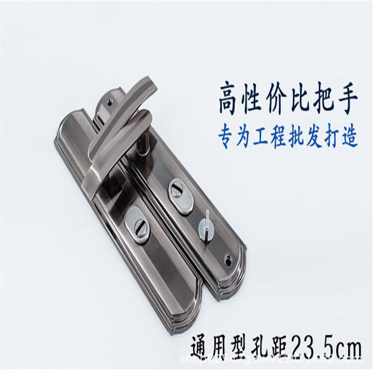 Venta al por mayor manija de la puerta antirrobo manija de la puerta de oro negro manija de la cerradura puerta opuesta sala de alquiler manija 235 agujero espaciamiento