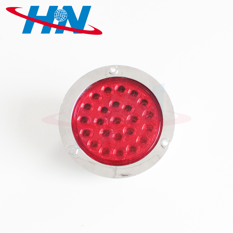 Luz Trasera de Freno para Camión, Remolque y Automóvil, 12V 24V 24LED, Electrochapada, Impermeable y Antivaho