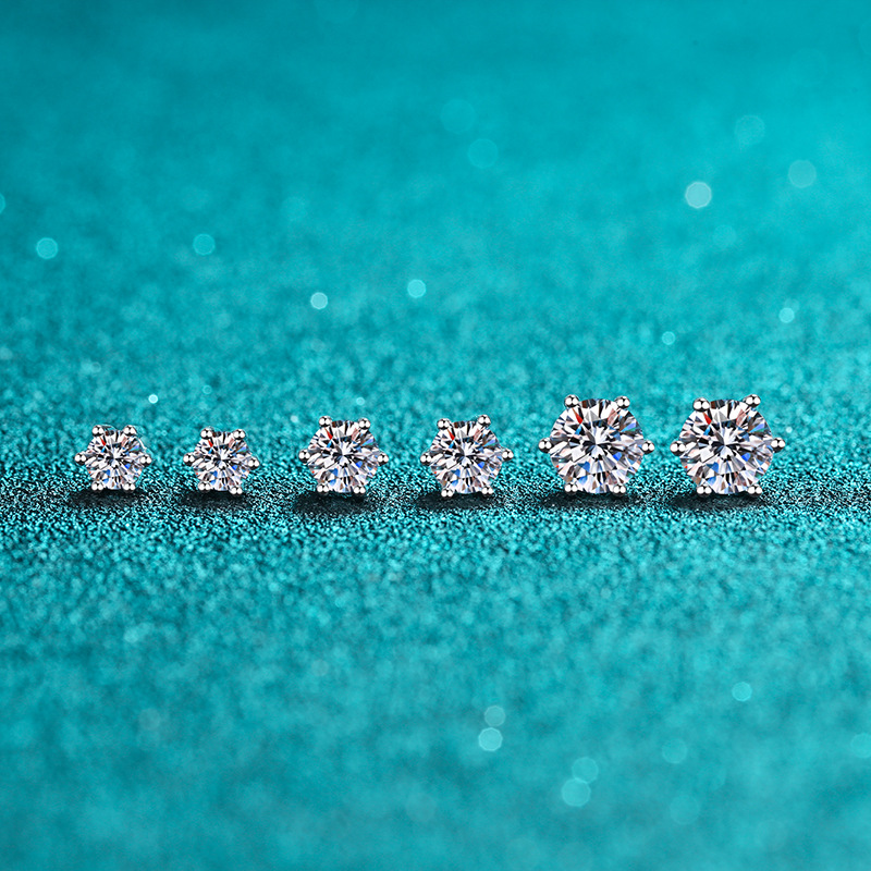 Orecchini a cerchio in moissanite colore d e argento sterling_voghion.com