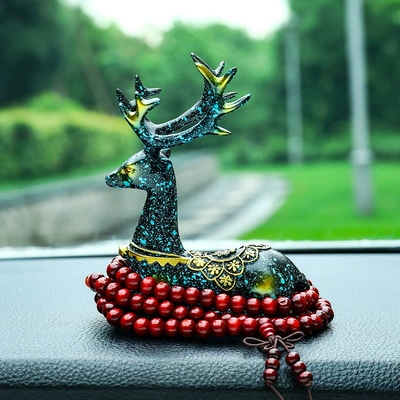 Monk, Car-Mounted Creative Safe | Car ornaments - blue-large-deer-buddhist-beads