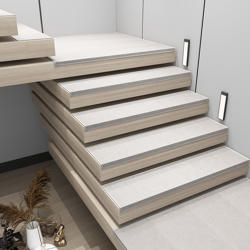 Estera de paso de simple escalera moderna escalera autoadhesiva sin pegamento estera antideslizante alfombra de escalera de madera maciza de color sólido para el hogar