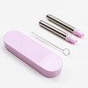 Handheld straw stainless steel, street silica gel set home use