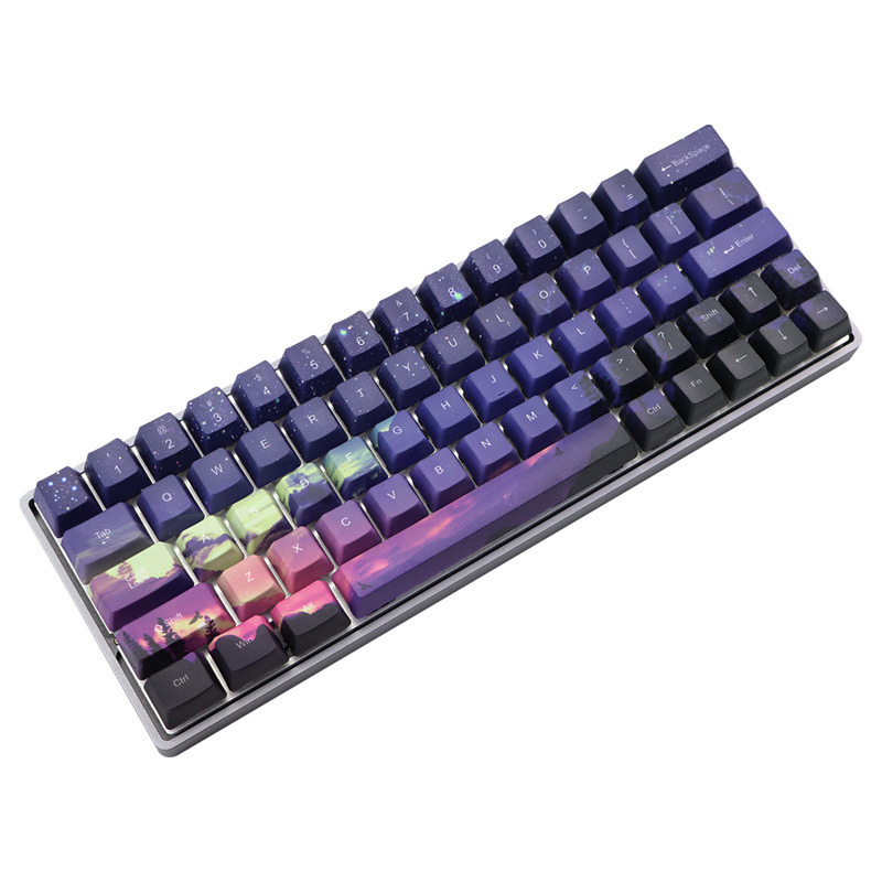 Dawn of Dawn Pbt Keycaps, Five-Sided Dye-Sublimation Process, 71 Keys, Compatible with Gh60/Gk64/Gk61