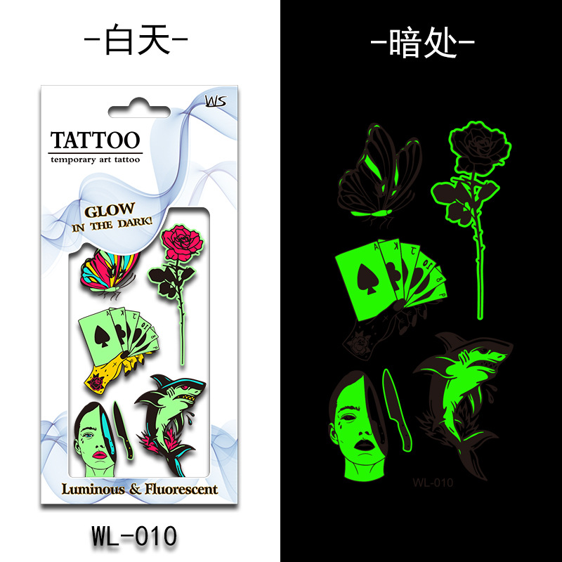 Tatuajes Temporales Luminosos Fluorescentes de Papel de Transferencia de Agua para Halloween image 16