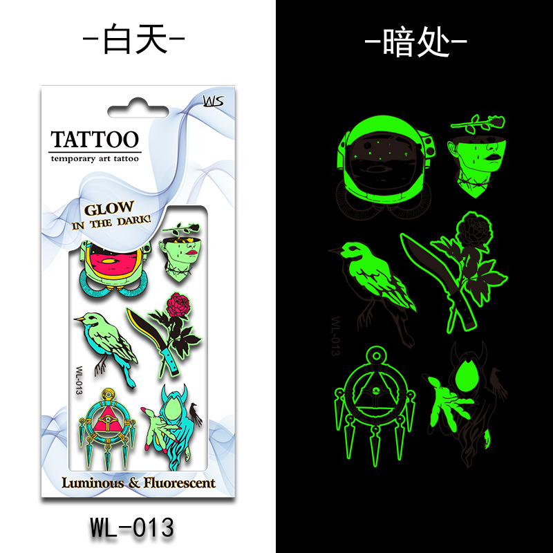 Tatuajes Temporales Luminosos Fluorescentes de Papel de Transferencia de Agua para Halloween image 19
