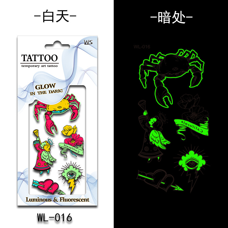 Tatuajes Temporales Luminosos Fluorescentes de Papel de Transferencia de Agua para Halloween image 22