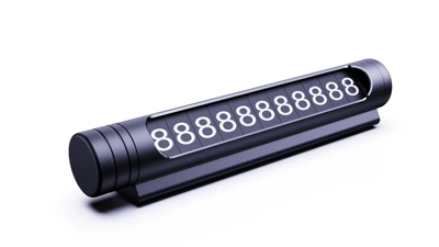 2026 Zhai Sheng Design Luminous Hidden Car Cutter Safety Hammer Temporary Parking Number Plate (Nömrəli dayanma kartı) - aluminum-alloy-high-gloss-black
