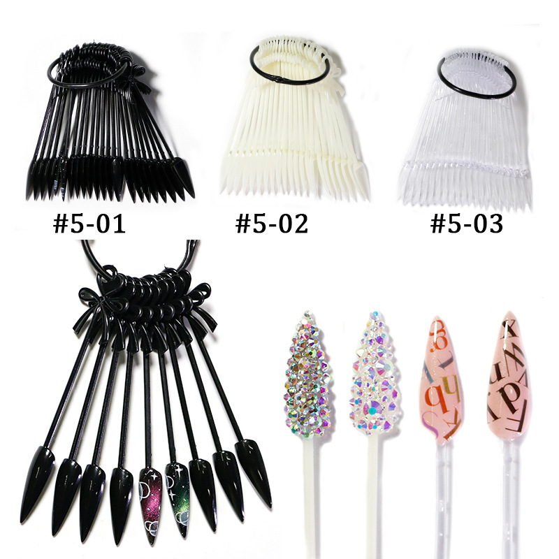 ZF display color plate 24 practice nail pointed nail shape fan-shaped flower bow nail display plate color card