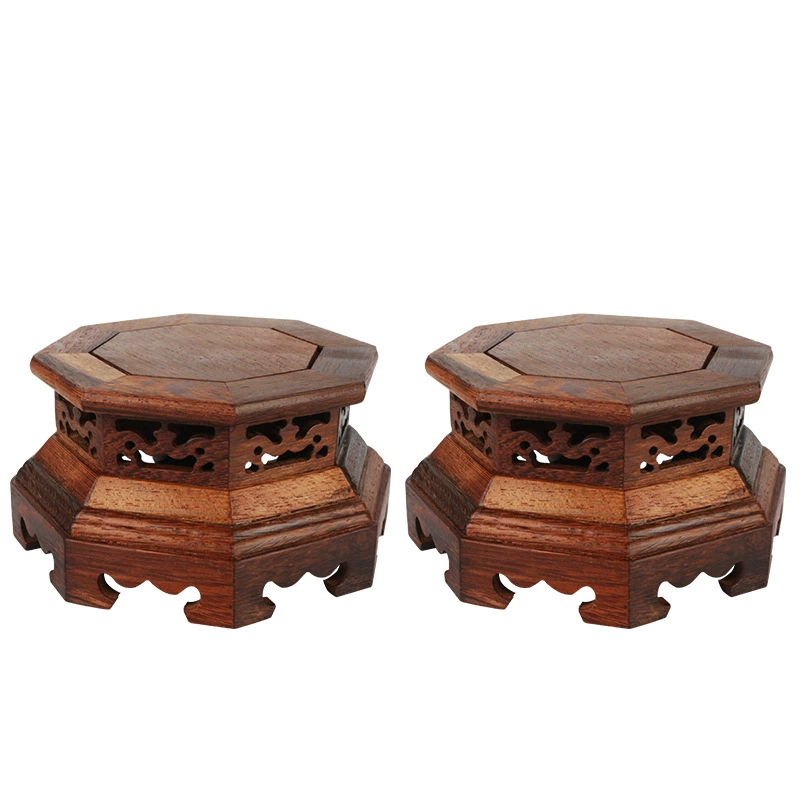 Махагон carved vase base solid wood chicken wenge wood craft solid wood flower pot strange stone ornaments customization
