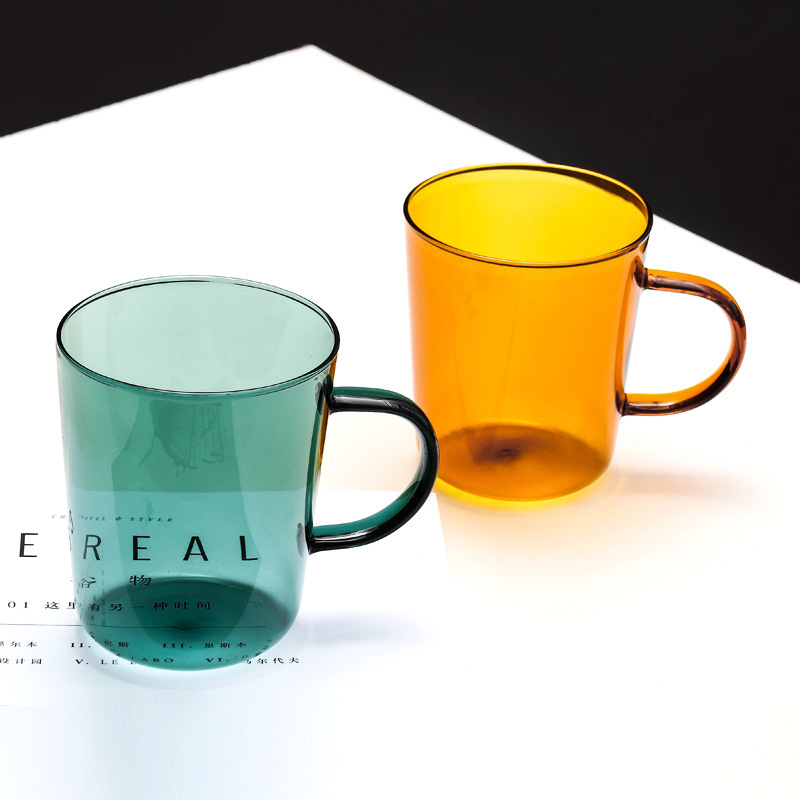 Customized Glass Cup Color Drinking Cup with Handle Thickened High Temperature Milk Breakfast Juice Tea Cup Set Customized Glass Cup Color Drinking Cup with Handle Thickened High Temperature Milk Breakfast Juice Tea Cup Set