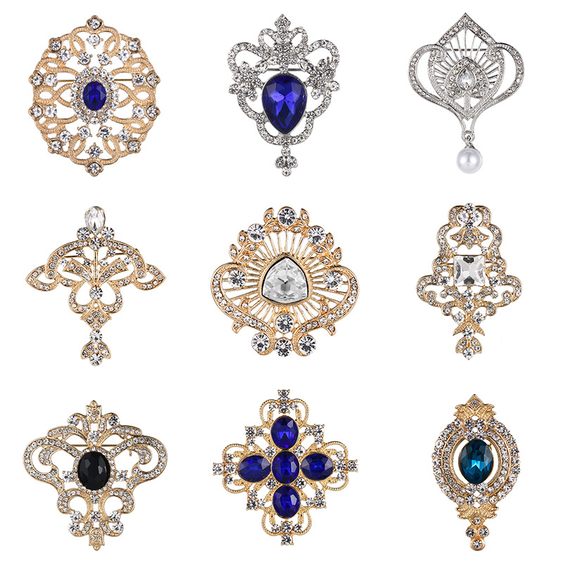 high-end glass fashionable brooch lapel pin