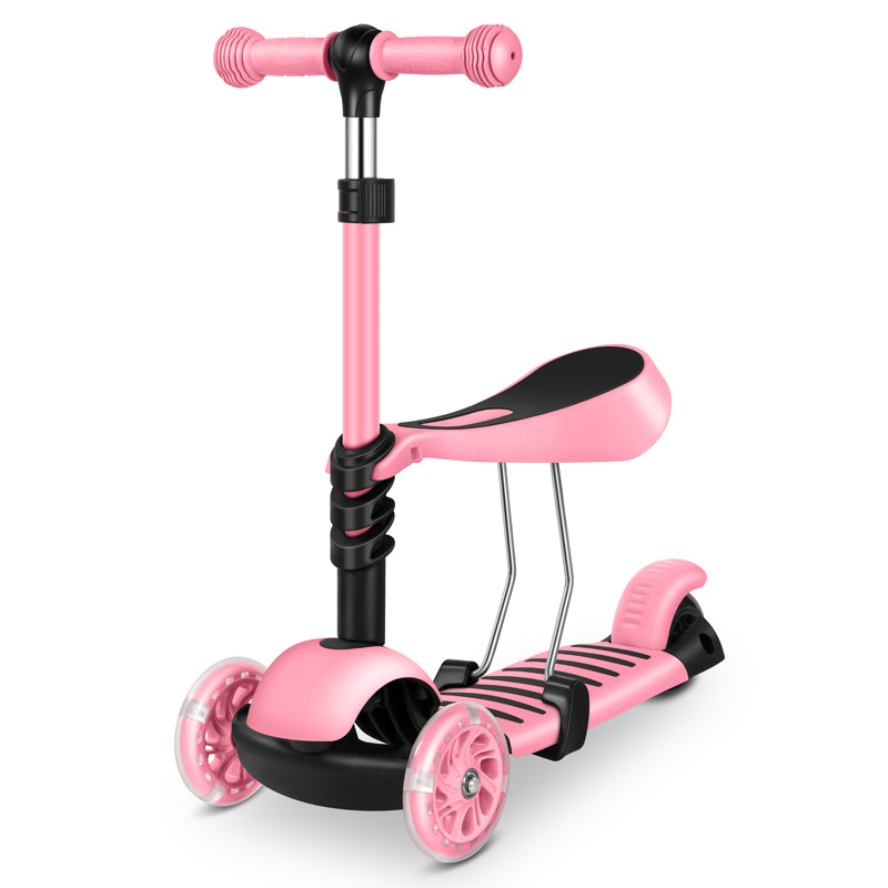 Negro rosa claro con asiento + cesta